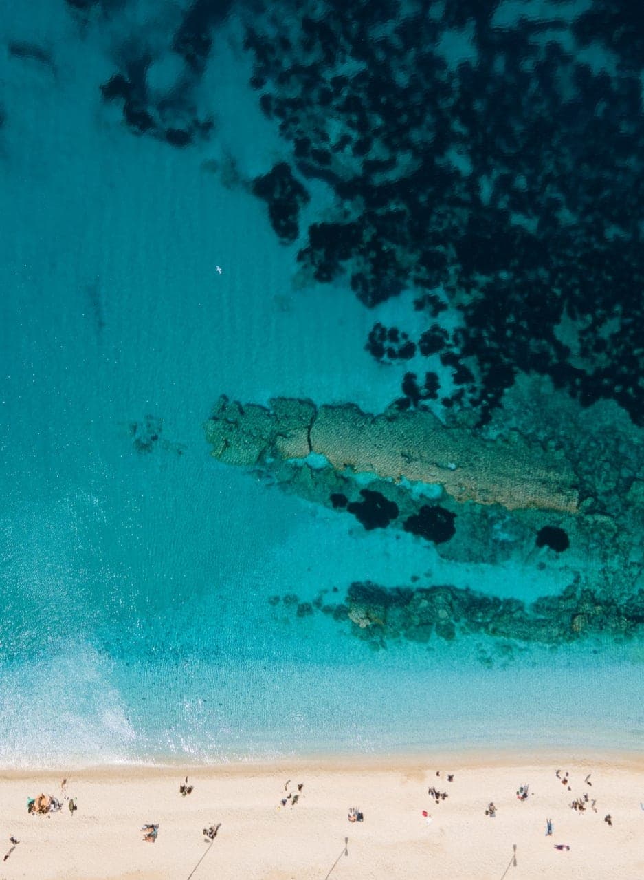 La spiaggia di Marina di Campo dall'alto, Isola d'Elba