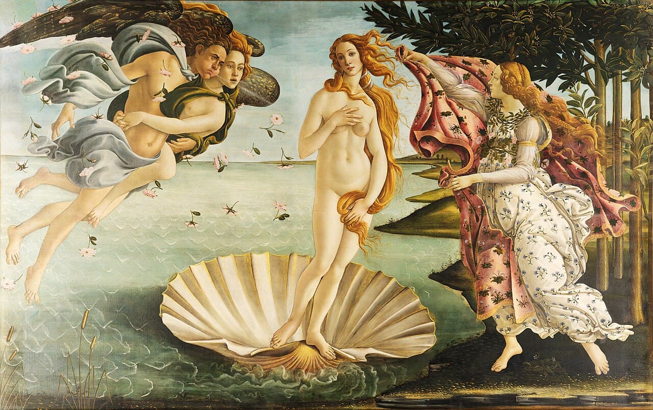 Sandro Botticelli — La Nascita di Venere, Gallerie degli Uffizi