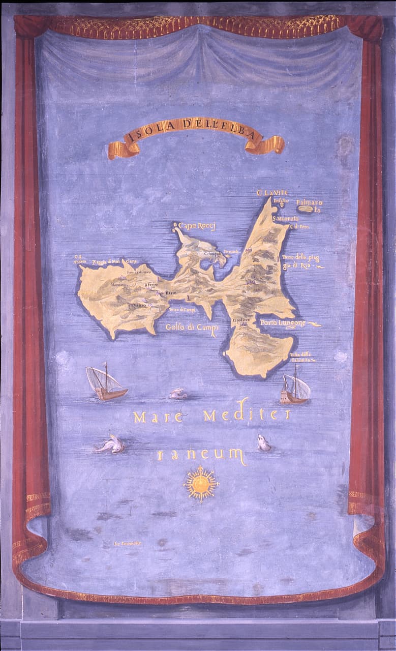 Carta geografica dell'Isola d'Elba — Ludovico Buti e Stefano Buonsignori, 1589, Gallerie degli Uffizi